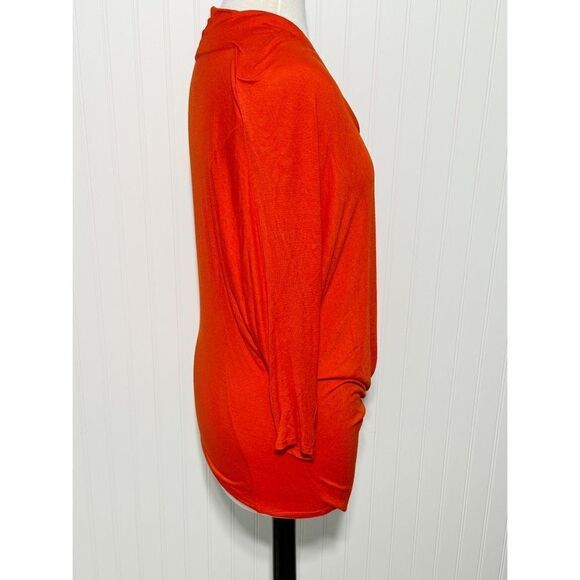 Jennifer Lopez‎ Women's V Neck Stretch Casual Long Sleeve Top Orange Size Medium - Picture 3 of 7